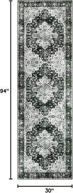 Moynesa Ultra-Thin Washable Vintage Runner Rug - Image 2