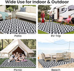 Smiry Waterproof Outdoor Rug 8x10 ft, Reversible Plastic Straw Patio Camping - Image 8