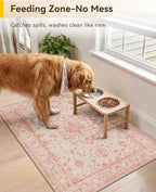 RELEANY Area Rugs Small 2'x3' Washable Non-Slip, Floral Vintage Distress - Image 2
