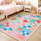 5x7 Washable Kid Bedroom Rug for Girls, Soft Non-Slip Toddler Playroom Carpet - Image 3