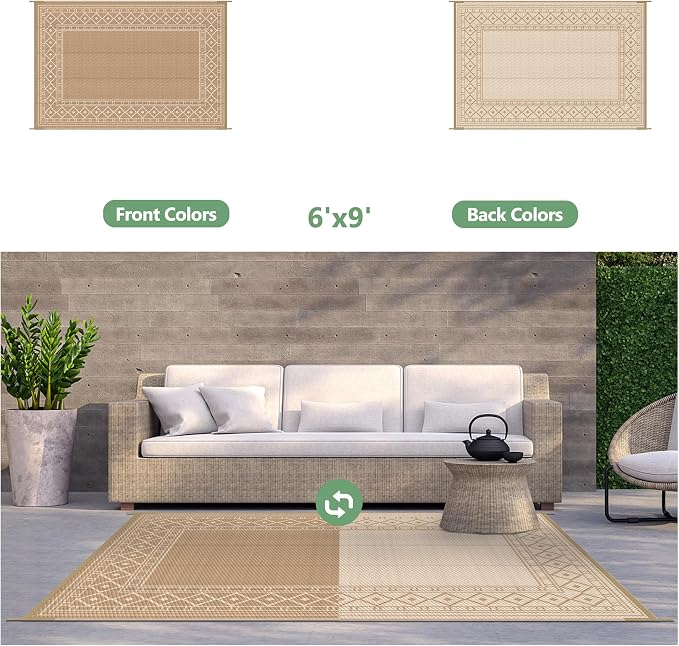 GENIMO Outdoor Rug Waterproof 6'x9' - Image 4