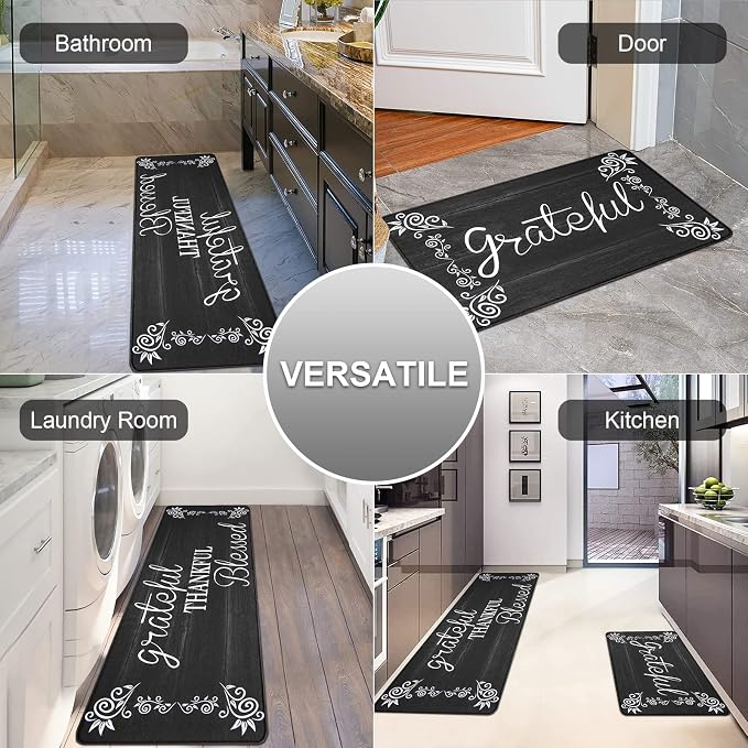 HEBE Anti Fatigue Kitchen Mat Set of 2 Non Slip Cushioned Kitchen Mats - Image 6