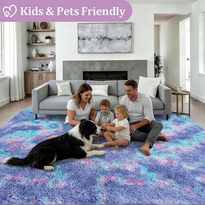 Fluffy 5x7 Area Rugs for Living Room Bedroom: Ultra Soft Shag Rug Non-Slip - Image 4
