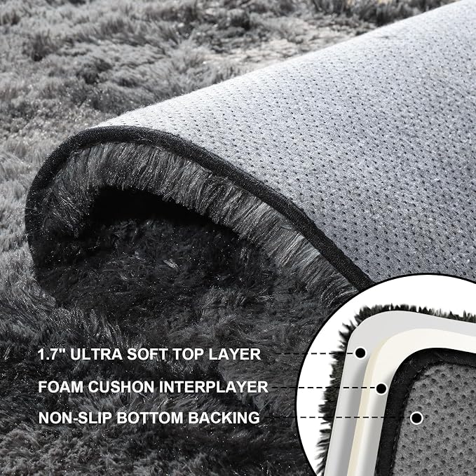 6x9 Area Rugs for Living Room, Large Fluffy Rugs for Bedroom, Fuzzy Shag Soft - Image 3