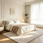 Creamy White Rabbit Plush Rug 4'x6', Fluffy Shaggy Area Rug - Image 2