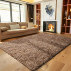 Ophanie Brown and White Diamond Striped Rugs - Image 5