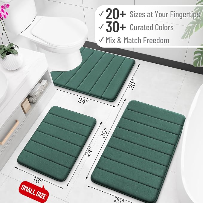OLANLY Memory Foam Long Bathroom Rugs Runner 44x20, Super Soft Absorbent Bath - Image 2