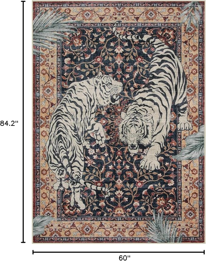Moynesa Tiger Washable Area Rugs - Image 2
