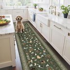 Dog Hallway Runner Dark Green Carpet Non-Slip, 2x10 Washable Rug Ultra-Thin Soft by WelcometoBabovid