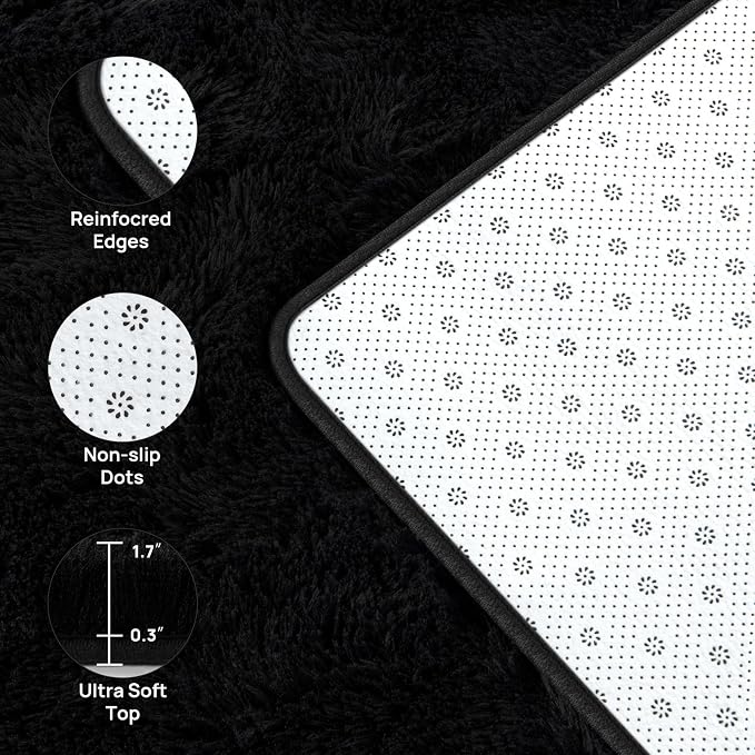 Deerhoo Large Shag Area Rugs 6 x 9, Plush Fuzzy Rugs - Image 4