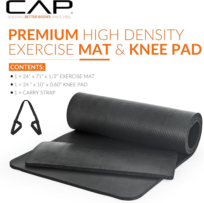 CAP Barbell 1/2-Inch High Density Exercise Yoga Mat - Image 2