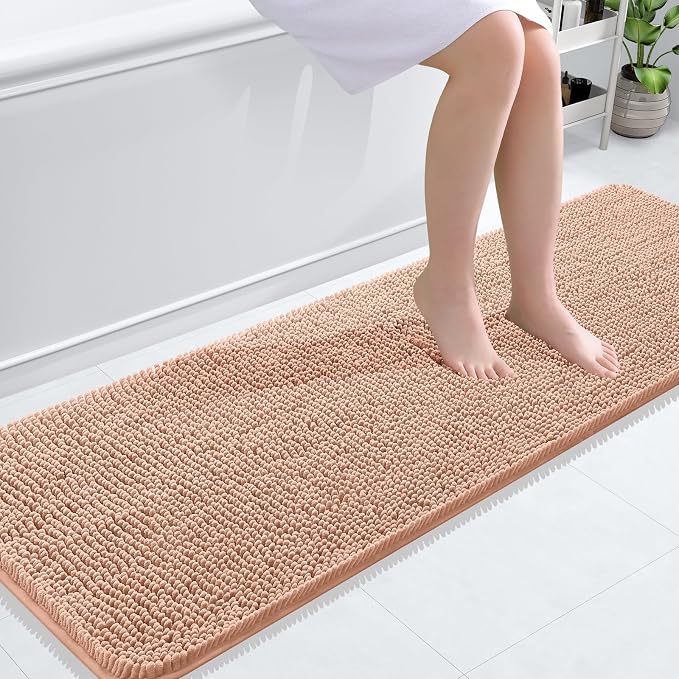 OLANLY Bathroom Runner Rugs 59x20, Extra Soft Absorbent Chenille Bath Rugs by OLANLY