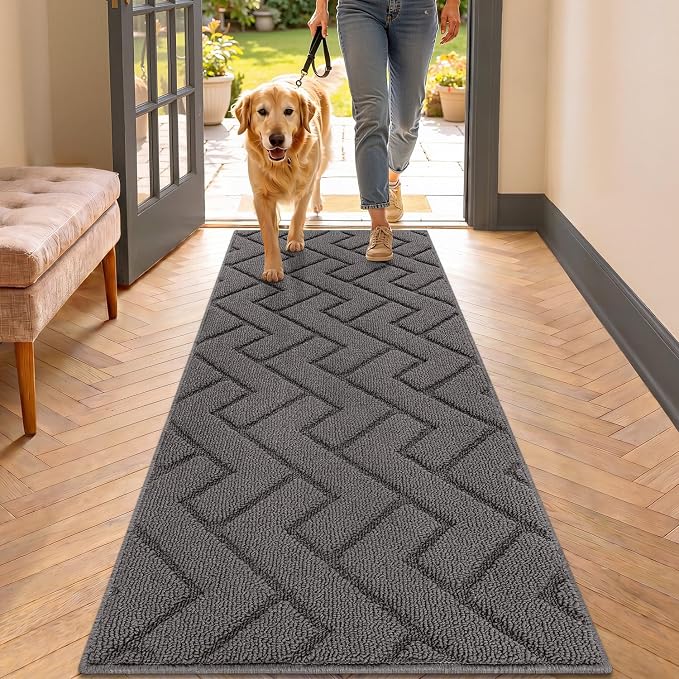 hicorfe Dirt Trapper Indoor Doormat, Non Slip Backing Washable Door Mats by Hicorfe