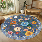 RELEANY Floral 4ft Area Rugs Washable Print Boho Cute Carpet Non Slip Flower - Image 2