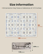AMADA HOMEFURNISHING 9x12 Washable Area Rug, Low-Profile Large Area Rug - Image 2