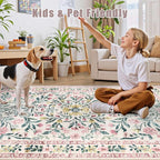 8x10 Area Rugs for Living Room: Floral Washable Rug Vintage Large Soft Boho - Image 7