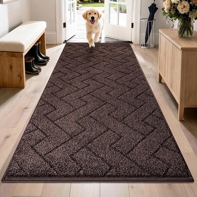 PURRUGS Dirt Trapping Door Mat 32" x 70", Non-Slip Machine Washable Entry Rug by PURRUGS