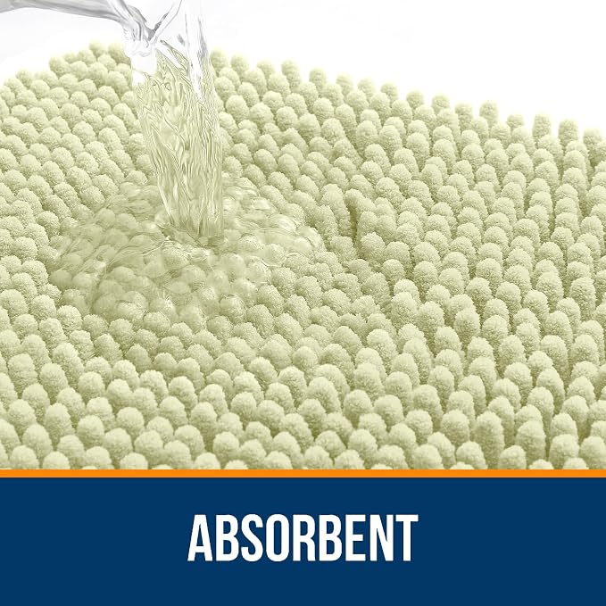 OLANLY Toilet Rugs U-Shaped 20x20, Extra Soft Absorbent Chenille Contour - Image 4
