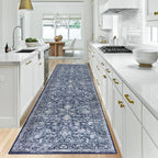KILOCOCO Runner for Hallway 2.6x10 Runner Rug Printed Vintage Floral Washable - Image 7