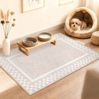 Small Area Rug 2x3 Modern Checkered Entry Rug Solid Color Scalloped Kitchen by GarveeHome