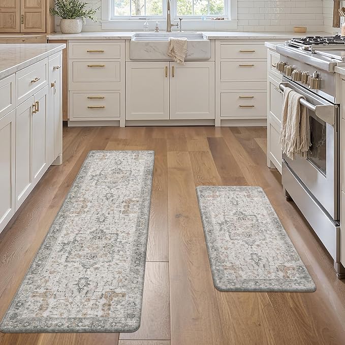 GENIMO Kitchen Mats for Floor 2PCs, Washable Anti Fatigue Mat for Cushioned - Image 6