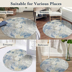 Lahome Modern Abstract Round Rug 3Ft, Contemporary Indoor Floor Throw Carpet - Image 7