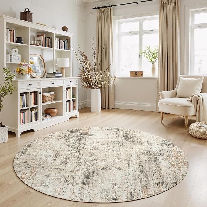Lofus 6ft Area Rugs for Living Room, Soft Abstract Carpets for Bedroom Dining - Image 6