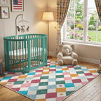 jinchan Macy Area Rug for Kids Room 6'x6' Square Rug Modern Colorful Nursery - Image 3