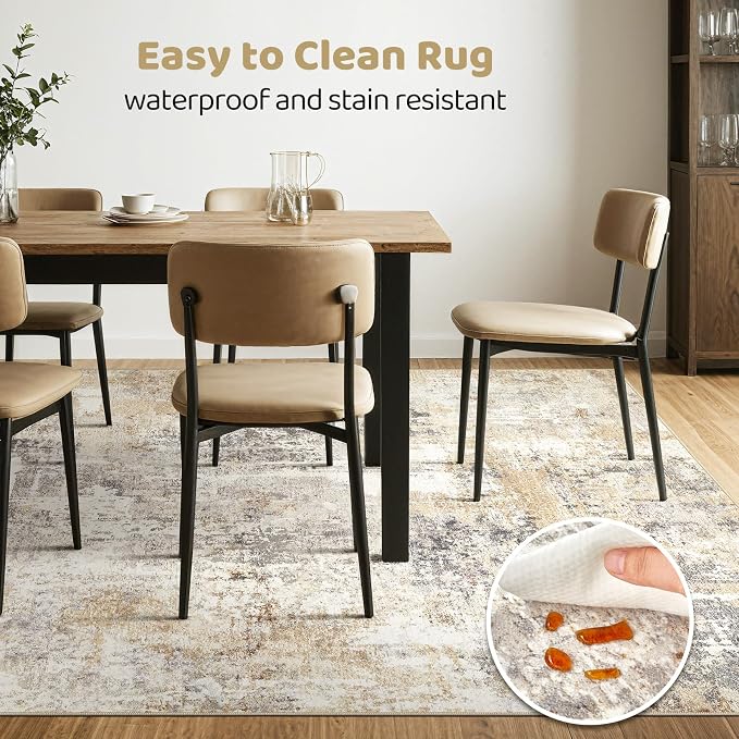 LOONGRUG 7x9 Area Rug Living Room: Machine Washable Large Abstract Soft Rugs - Image 6