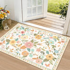 RELEANY Floral 2x3 Area Rugs Washable Print Boho Cute Carpet Non Slip Flower - Image 2