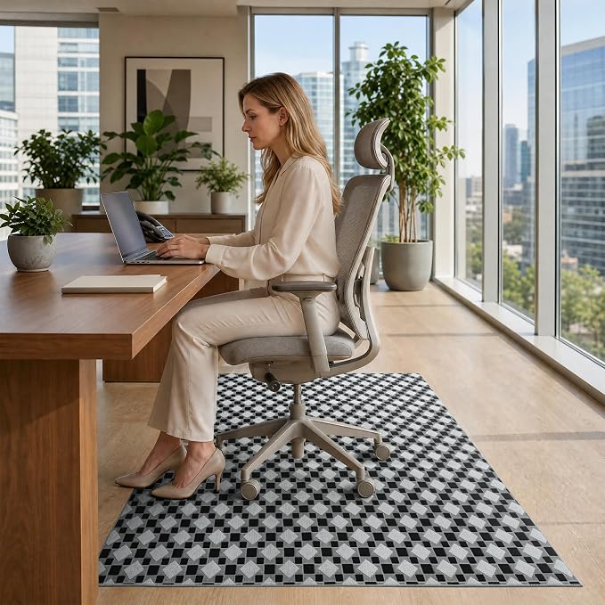 48"x60" Office Chair Mat for Hardwood Tile Floor, Under Desk Carpet Protector - Image 3