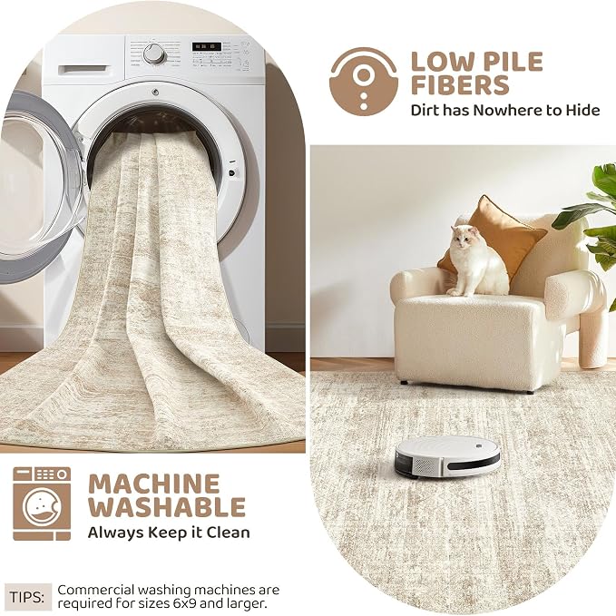UERMEI 10x14 Washable Area Rug - Image 4