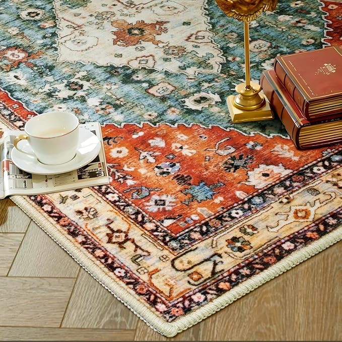 SERISSA Boho Tribal 8x10 Area Rugs, Washable Vintage Large Living Room Rug - Image 8