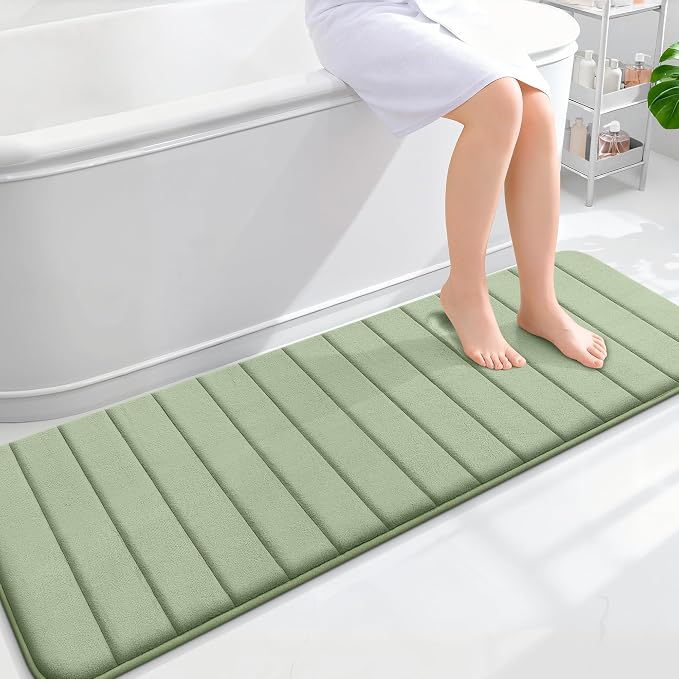OLANLY Memory Foam Long Bathroom Rugs Runner 59x20, Super Soft Absorbent Bath by OLANLY