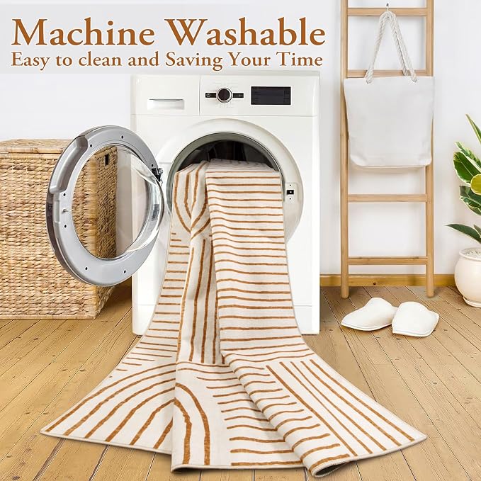 Lahome Abstract Washable Rugs 5x7, Non Slip Soft Living Room Rugs Ultra-Thin - Image 3