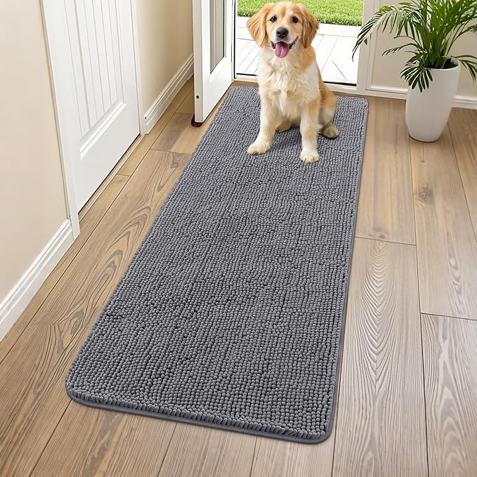 Smiry Dog Door Mat for Muddy Paws 59x20, Absorbent Dirt Trapper, Non-Slip by Smiry