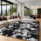PAGISOFE Black White Grey Bedroom Rugs 4x6 Ft, Soft Fluffy Fuzzy Plush Indoor - Image 8