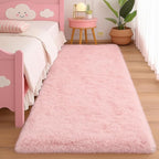 Amdrebio Pink Runner Rug 2x6 for Girls Bedroom, Fluffy Shaggy Bedside Floor - Image 6