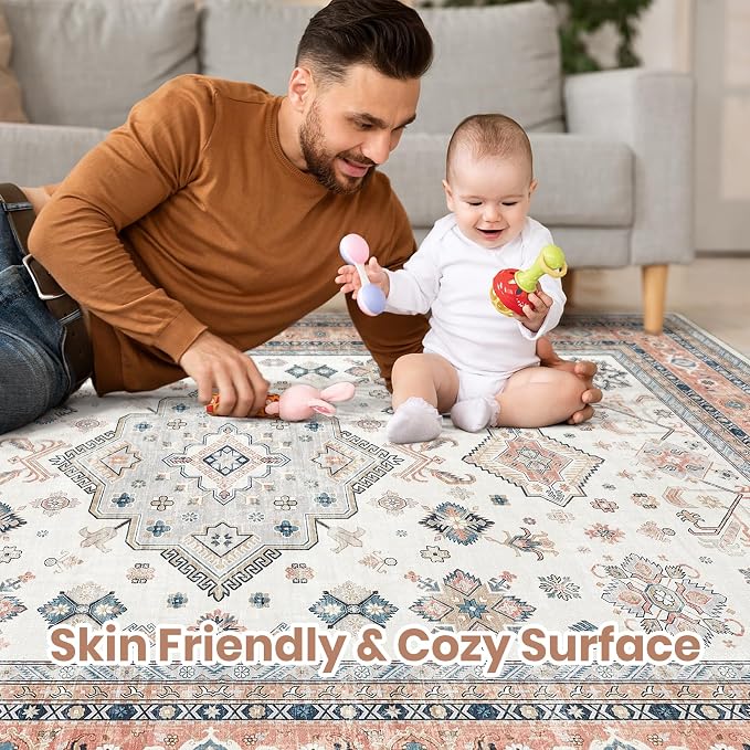 Vintage Living Room Area Rug 6x9 - Image 3