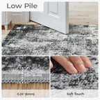 8x10 Area Rugs for Living Room, Abstract Neutral Washable Bedroom Rug, Modern - Image 2