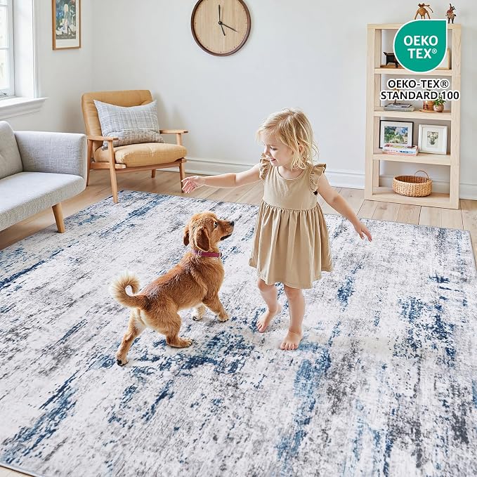 Area Rug Living Room Rugs: 8x10 Large Soft Indoor Carpet Modern Abstract Rug - Image 5