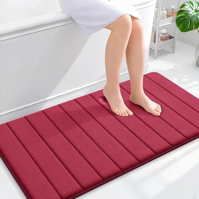 OLANLY Memory Foam Bath Mat 44x24, Super Soft Absorbent Bathroom Rugs, Quick Dry by OLANLY