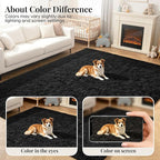 Area Rug for Living Room Bedroom: 9x12 Black Soft Fluffy Shag Upgrade Non-Slip - Image 7