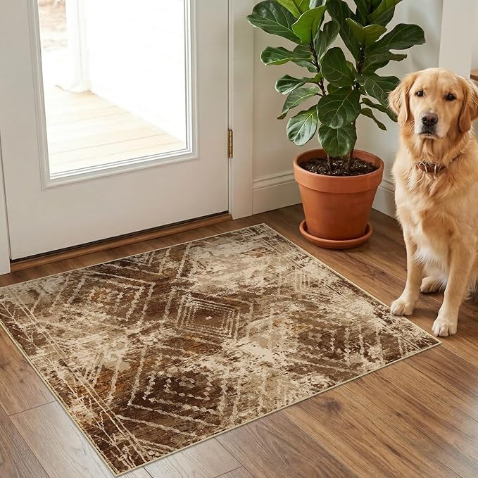 BESTSWEETIE Area Rug 2x3 Rug Machine Washable Non-Slip Low Pile Print Pattern by BESTSWEETIE