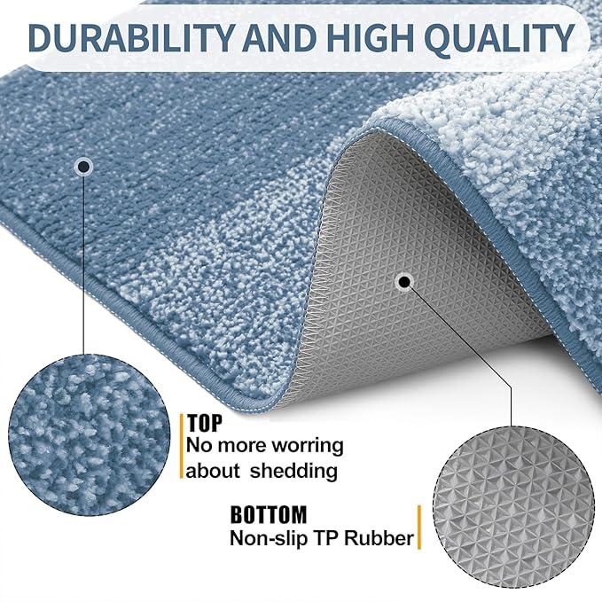 Kitinjoy Indoor Outdoor Door Mat, 50x30 Non-Slip Absorbent Dirt Trapper - Image 3