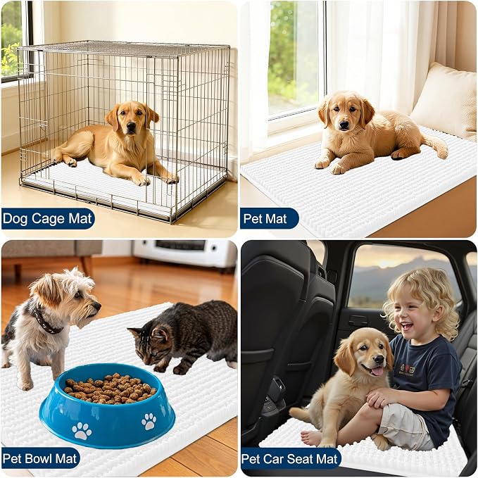 OLANLY Dog Door Mat for Muddy Paws 44x24, Ultra Absorbent Chenille Mud Doormat - Image 7