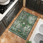 AMTOVO 2x3 Washable Entryway Area Rug Door Mat, Vintage Boho Floral Distressed - Image 5