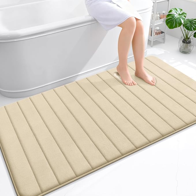 OLANLY Memory Foam Bath Mat 59x35, Super Soft Absorbent Bathroom Rugs, Quick Dry by OLANLY