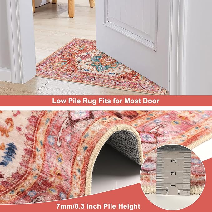 Yamaziot Washable Runner Rug, 2x5 Non-Slip Boho Vintage Hallway Rug Runner - Image 5