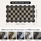Checkered Easy Jute 3x5 Outdoor Patio Rug, Washable Rugs - Image 2